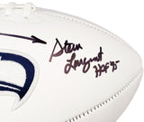 Steve Largent & Jim Zorn Signed Seattle Seahawks White Logo Football MCS Holo