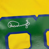Framed Autographed/Signed Carlos Dunga 35x39 Brazil Yellow Jersey BAS COA
