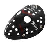 Ari Lehman Signed Friday the 13th Black Costume Mask w- Crystal Lake Killer Insc