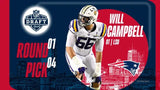 Will Campbell Signed New England Patriots Jersey (Beckett) 2025 #4 Overall Pick