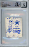 Tony Dorsett Signed 11/27/1980 vs Seahawks Ticket Stub Beckett 10 Slab 39236