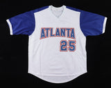 Andruw Jones Signed Atlanta Braves Throwback Early 1970's Style Jersey (JSA COA)