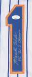 Mookie Wilson Signed New York Mets Pinstriped Jersey Inscribed "86 WSC"/JSA/ C.F