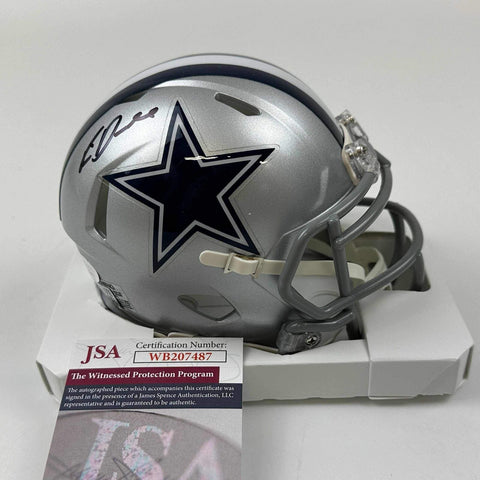Autographed/Signed Rico Dowdle Dallas Cowboys Mini Football Helmet JSA COA
