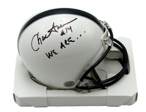 Chuck Fusina Autographed White Mini Speed Football Helmet Penn State PSU JSA