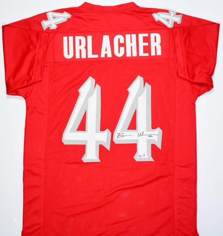 Brian Urlacher Autographed Red College Style Jersey- Beckett W Hologram *Black