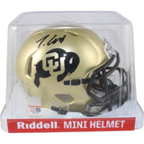 Travis Hunter Autographed Colorado Buffaloes Mini Helmet Beckett Witness 51422