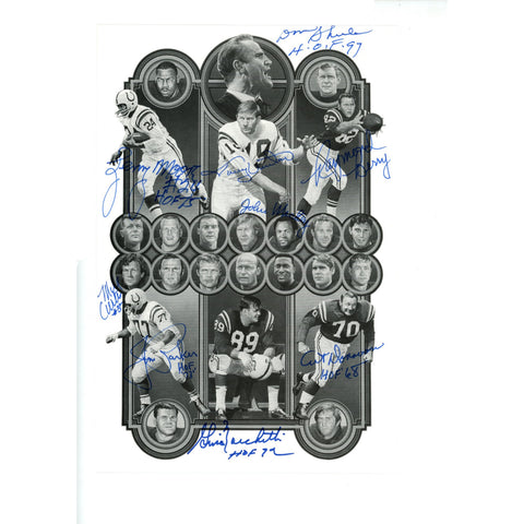 Johnny Unitas Don Shula +7 Autographed Baltimore Colts B&W 7x10 Photo PSA 55128