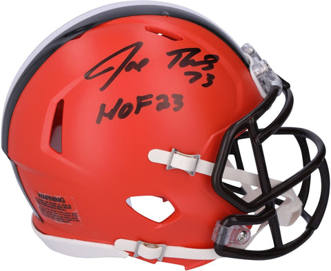 Autographed Joe Thomas Browns Mini Helmet