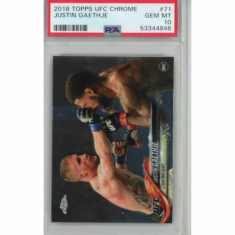 Graded 2018 Topps Chrome JUSTIN GAETHJE #71 Rookie UFC MMA Card PSA 10 Gem Mint
