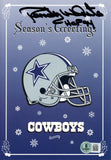 Randy White Signed Dallas Cowboys Christmas Card Game Uniform Cut Beckett 57237