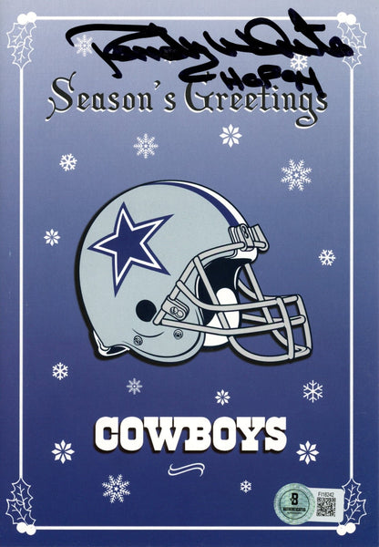Randy White Signed Dallas Cowboys Christmas Card Game Uniform Cut Beckett 57237