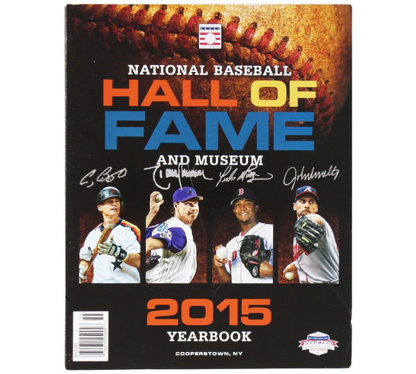 Biggio, Smoltz, Martinez & Johnson Signed Baseball HOF 2015 Yearbook Magazine
