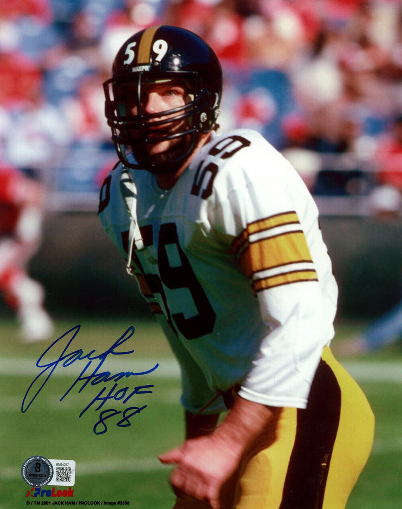 455f58 Jack Ham Autographed Pittsburgh Steelers 8x10 Photo HOF Beckett 45558 ...
