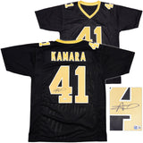 NEW ORLEANS SAINTS ALVIN KAMARA AUTOGRAPHED BLACK JERSEY BECKETT WITNESS 238209