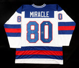 1980 Team USA Miracle on Ice Jersey Signed by Steve Janaszak & Dave Silk/JSA COA