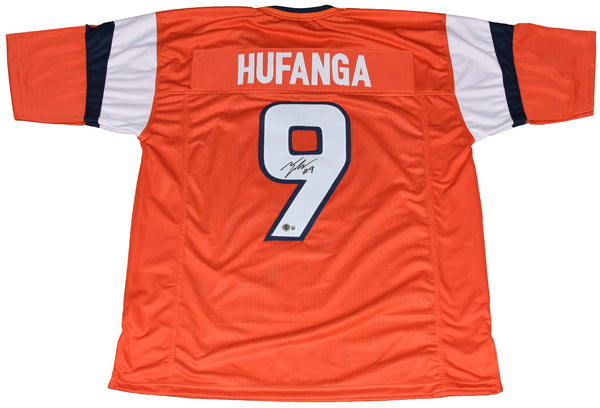 TALANOA HUFANGA AUTOGRAPHED DENVER BRONCOS #9 ORANGE JERSEY BECKETT