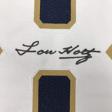 Autographed/Signed Lou Holtz 1988 National Champs Notre Dame Blue College Footba