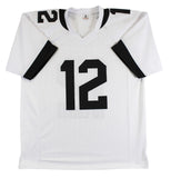 Travis Hunter Authentic Signed White Pro Style Jersey Autographed BAS Witnessed