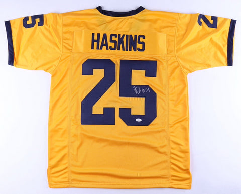 Hassan Haskins Signed Michigan Wolverines Throwback Jersey (JSA COA) Titans RB
