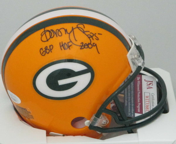 Packers DORSEY LEVENS Signed Riddell Mini Helmet AUTO W/ GBP HOF 2009 - JSA
