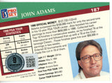 John Adams Autographed 1991 Pro Set #187 Trading Card Beckett 44831