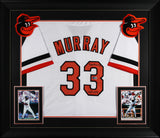 Eddie Murray "HOF 03" Authentic Signed White Pro Style Framed Jersey BAS Witness
