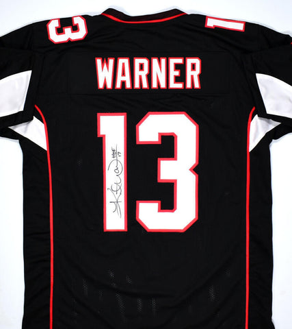 Kurt Warner Autographed Black Pro Style Jersey w/HOF - Beckett W Hologram *Black