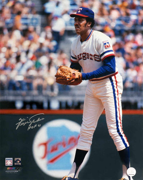 Fergie Jenkins Signed Rangers White Jersey Pitching 16x20 Photo w/HOF'91 -SS COA