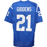 DJ Giddens Autographed Pro Style Blue Sz XL Jersey Beckett Witness 51627