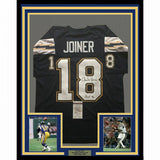 FRAMED Autographed/Signed CHARLIE JOINER 33x42 Dark Blue Jersey JSA COA Auto