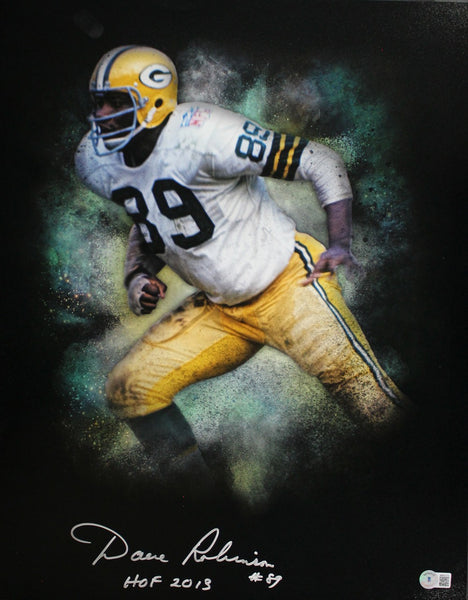 Dave Robinson Autographed/Signed Green Bay Packers 16x20 Photo HOF Beckett 33433