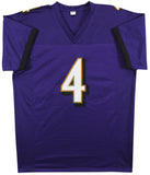 Zay Flowers Authentic Signed Purple Pro Style Jersey BAS Witnessed