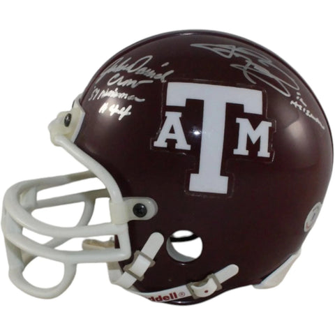 Johnny Manziel John David Crow Autographed Texas A&M Mini Helmet Beckett 58243