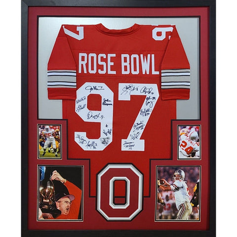 Ohio State 1997 Rose Bowl Autographed Signed Framed OSU Jersey OSG