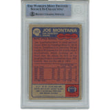 Joe Montana Autographed/Signed 1985 Topps 157 Trading Card Beckett 46623