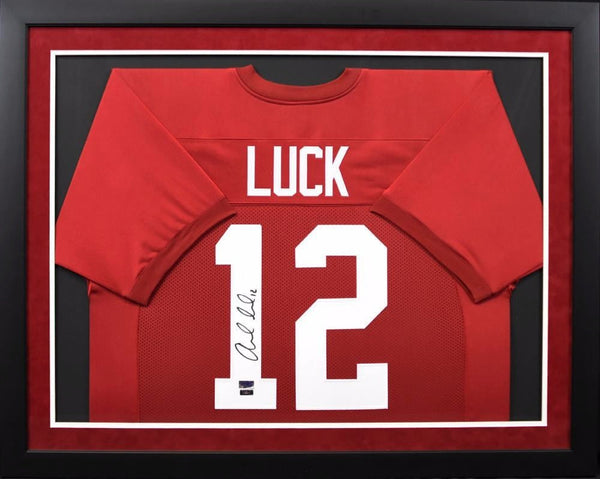ANDREW LUCK AUTOGRAPHED STANFORD CARDINAL #12 FRAMED JERSEY PANINI