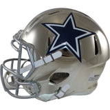 Dallas Cowboys Full Size Replica Chrome Helmet Riddell New In Box 18597