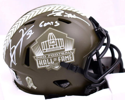 Deion Sanders Ray Lewis NFL Salute to Service Speed Mini Helmet w/GOATS-BAW Holo