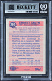 Cowboys Emmitt Smith Signed 1991 Topps #360 Rookie Card Auto 10! BAS Slabbed