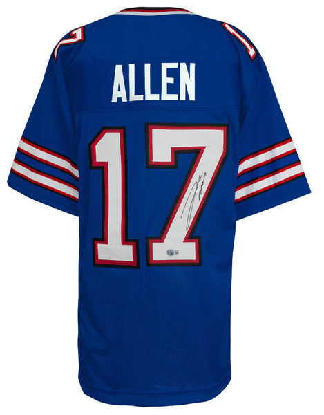 Josh Allen (BILLS) Signed Blue Custom Football Jersey -(BECKETT COA)