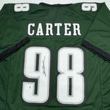 Autographed/Signed Jalen Carter Philadelphia Green Football Jersey Beckett COA