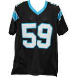 Luke Kuechly Autographed Pro Style Sz XL Jersey Black HOF Beckett Witness 58504