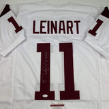 Autographed/Signed MATT LEINART 04 Heisman USC White College Jersey JSA COA Auto