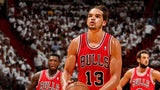 Joakim Noah Signed Chicago Bulls Red Jersey (Beckett) Ex-Florida Gator Center