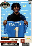 Omarion Hampton Signed Las Angeles Chargers 35"x43" Framed Jersey (Beckett) R.B.