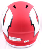 TJ Watt Autographed Wisconsin Badgers Amp Speed F/S Helmet- Ba W Holo *Silver