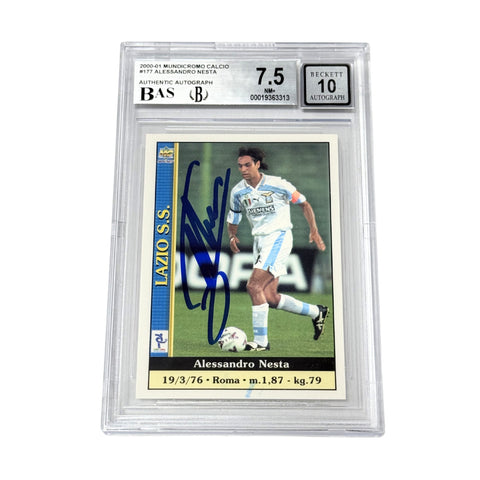 Alessandro Nesta Signed 2000-01 Mundicromo Calcio #177 - BGS 7.5 AUTO 10