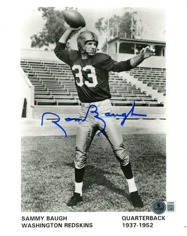 Sammy Baugh Autographed/Signed Washington Redskins 8x10 Photo Beckett 56650