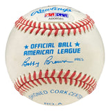 Mantle Mays Snider Signed American League Baseball Graded 8.5 PSA AB08581